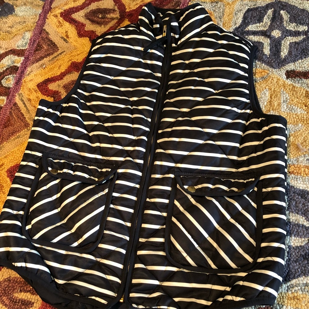 Black and white stripped vest